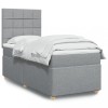 VidaXL Pat box spring cu saltea, gri deschis, 90x200 cm, textil 3293463