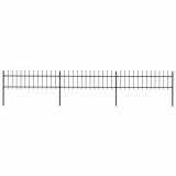VidaXL Gard de grădină cu v&acirc;rf tip suliță din oțel 537x60 cm, negru