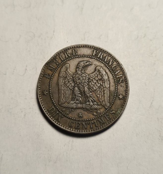 Franta 10 Centimes 1855 K Detalii Frumoase