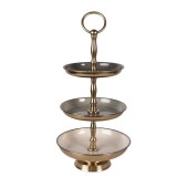 Cumpara ieftin Platou supraetajat otel gri auriu &Oslash; 18x35 cm