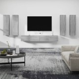 vidaXL Set dulapuri TV, 6 piese, gri sonoma, lemn prelucrat