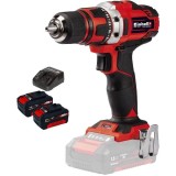 Einhell TE-CD 18/40 Li PXC + Twinpack + 4514095 - Masina de gaurit si insurubat 40 Nm + Set 2 acumulatori si incarcator Li-Ion 18 V 4 Ah