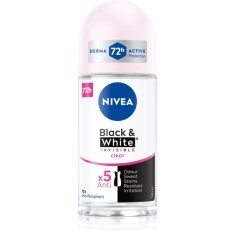 Nivea Invisible Black &amp; White Clear deodorant roll-on antiperspirant pentru femei 50 ml