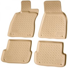 Set de 4 covorase bej cauciuc 3D stil tavita premium pentru Audi A6 C6 Sedan,Allroad,Avant/Break 2004-2011