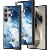 Hus&Auml; pentru samsung galaxy s25 ultra, marble lc, protec&Egrave;ie camer&Auml;, anti&Egrave;oc, design slim, alb - albastru