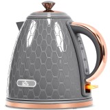 HOMCOM Ceainic, 2200 W, fereastră de vizualizare nivel apă, filtru, fierbere rapidă, Gri | Aosom Romania