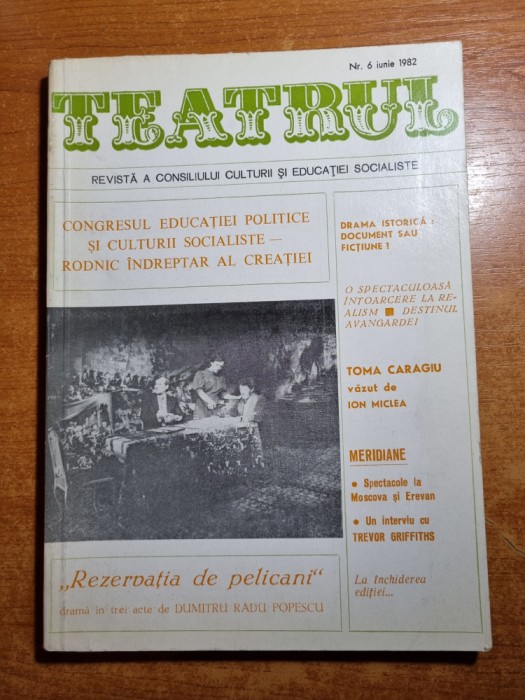 revista teatrul iunie 1982-toma caragiu vazut de ion miclea,claudiu bleont
