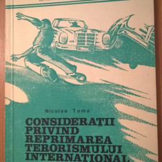 Consideratii privind reprimarea terorismului international-Nicolae Toma-autograf