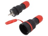Conector alimentare AC 2P+PE, 250VAC, 16A - PLASTROL