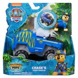 Masinuta cu figurina Paw Patrol, Jungle Pups, Chase, 20143425