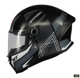 Cumpara ieftin Casca integrala pentru scuter - motocicleta MT Stinger 2 Tron B12 negru/gri lucios &ndash; tip viziera: MT-V-28B L (59/60cm)