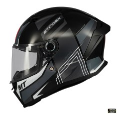 Casca integrala pentru scuter - motocicleta MT Stinger 2 Tron B12 negru/gri lucios &ndash; tip viziera: MT-V-28B S (55/56cm)