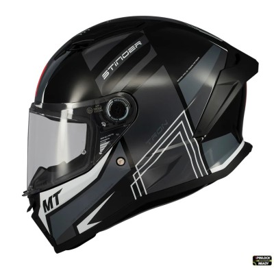 Casca integrala pentru scuter - motocicleta MT Stinger 2 Tron B12 negru/gri lucios &amp;ndash; tip viziera: MT-V-28B XS (53/54cm) foto