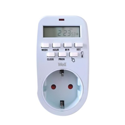 Priza programabila digitala Well TIMER-DIG-01-WL, 16A, interior foto