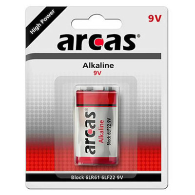 Baterie Alcalina 9V 6F22 6LR61 Arcas Blister 1 foto