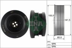 INA 544 0148 10 Fulie curea, arbore cotit