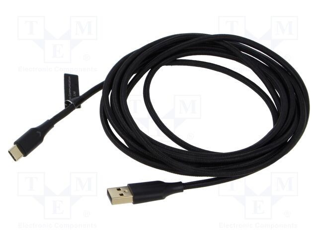 Cablu USB 2.0 VENTION A la C aurit 3m negru textil