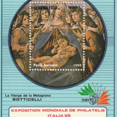 burkina faso 1985-Expozitia Mondiala de Filatelie,Italia 85-Botticeli
