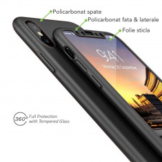 Husa Huawei P30 Lite Full Cover 360 Neagra Folie Sticla Inclusa foto