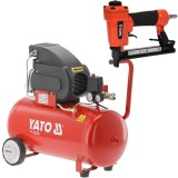 Yato YT-23305 + YT-09201 - Compresor cu ulei 1500 W 50 l 200 l/min 8 bar + Capsator pneumatic 12.7 mm 100 capse