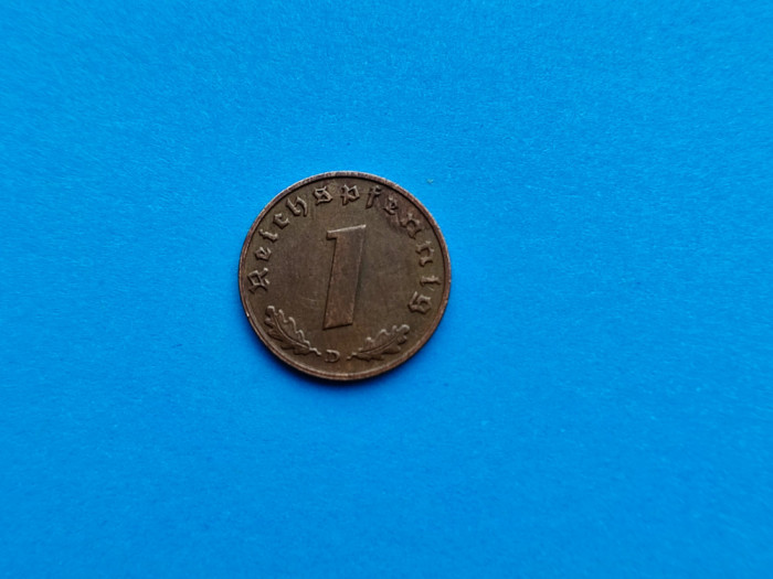1 Pfennig 1939 lit.D-Germania-stare buna-patina frumoasa