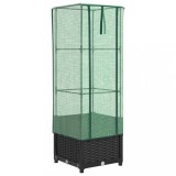 Cumpara ieftin Strat inaltat cu husa de sera, aspect ratan, 40x40x139 cm