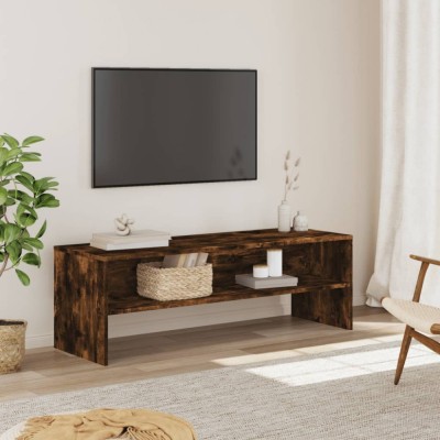 Gossi dulap tv, stejar fumuriu, 120x40x40 cm, lemn prelucrat foto