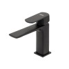 Robinet de Lavoar Leziter Sofia Negru Mat - Corp Cupru Masiv, Design Ergonomic, Baterie Baie Ușor de Curățat