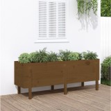 Cumpara ieftin Strat &icirc;nălțat de grădină maro miere 160x50x57 cm lemn masiv pin