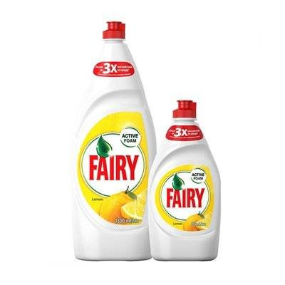Pachet detergent de vase Fairy Lemon 1.3 L + Fairy Lemon 450 ml foto