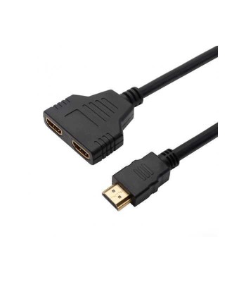 Cablu adaptor HDMI la 2x HDMI aurit spitter foto