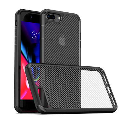 Husa pentru iPhone 7 Plus / 8 Plus - Techsuit Carbon Fuse - Black foto