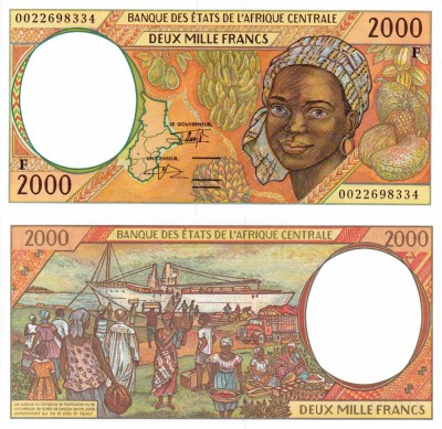 STATELE CENTRAL AFRICANE (REPUBLICA CENTRAFRICANA) 2.000 francs 1999 UNC!!! foto