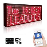 Reclama luminoasa LED, 100x35 cm, de exterior, USB si WiFi, afisaj rosu, text personalizabil, ProCart