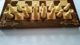 Set Sah urias 64x64cm piese de sah table joc de dame backgammon zaruri maro