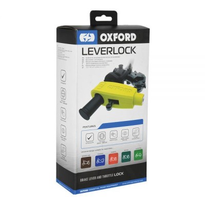 MBS Blocaj maneta frana moto Oxford LeverLock, cu cheie, galben, Cod Produs: LK301OX foto