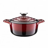 Oala fonta emailata cu capac 26cm Red Handy KitchenServ, La Cuisine