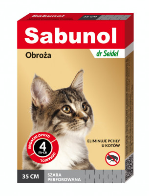 Zgarda antiparazitara pisici, SABUNOL CAT, gri, 35 cm AnimaPet MegaFood foto