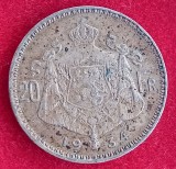 (A210) MONEDA ARGINT BELGIA - 20 FRANCS 1934, TEXT OLANDEZ - DER BELGEN, REGELE ALBERT, PATINA FRUMOASA