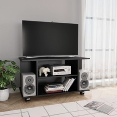 Comoda TV cu rotile, negru, 80 x 40 x 40 cm, PAL foto