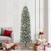VidaXL Copac Artificial Slăb de Crăciun cu 300 LED Verde și alb 210 cm 3395307