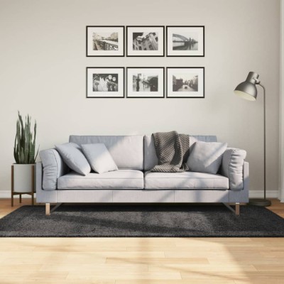 Covor pufos &amp;quot;PAMPLONA&amp;quot; fire &amp;icirc;nalte antracit modern 100x200 cm foto