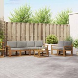 vidaXL Set de canapele de exterior 7 pcs Gri natural și deschis 3366044