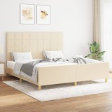 VidaXL Cadru de pat fără saltea, crem, 160x200 cm, textil