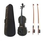 Vioara clasica, lemn, marime 3/4 DEPOX&reg;, doua arcusuri, neagra, toc inclus