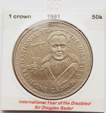 1896 Insula Man 1 crown 1981 Elizabeth II (Sir Douglas Bader) km 79, Europa