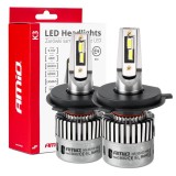 Becuri auto LED AMiO K3 H4/H19 CANBUS 12V 6000K 5400 lm pentru faruri