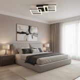 Lustra LED GEO 43W cu telecomanda, 3 patrate, dimabila, negru