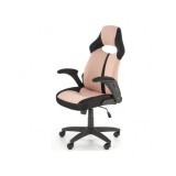 Scaun birou copii HM Bloom, stofa/mesh, baza polipropilena, mecanism de balans, cotiere rabatabile, rotatie 360&deg;, Roz/Negru