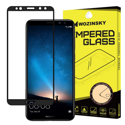 Folie Protectie Ecran WZK pentru Huawei Mate 10 Lite, Sticla securizata, Full Face, Full Glue, Neagra foto